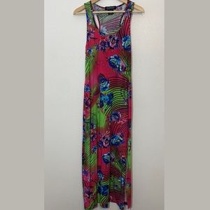 Colorful blue star XL maxi dress